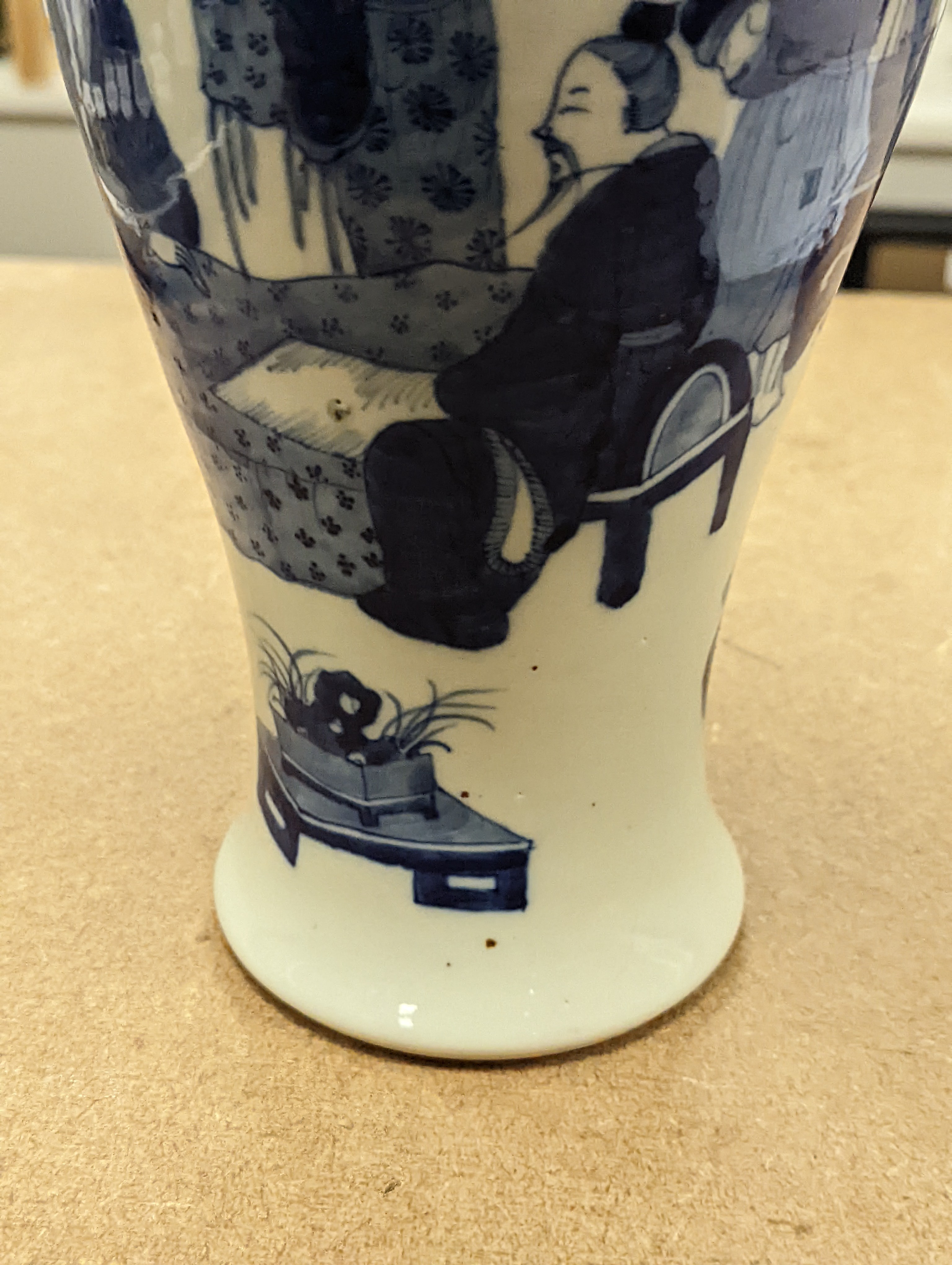 A Chinese underglaze blue baluster vase, 30 cms high.